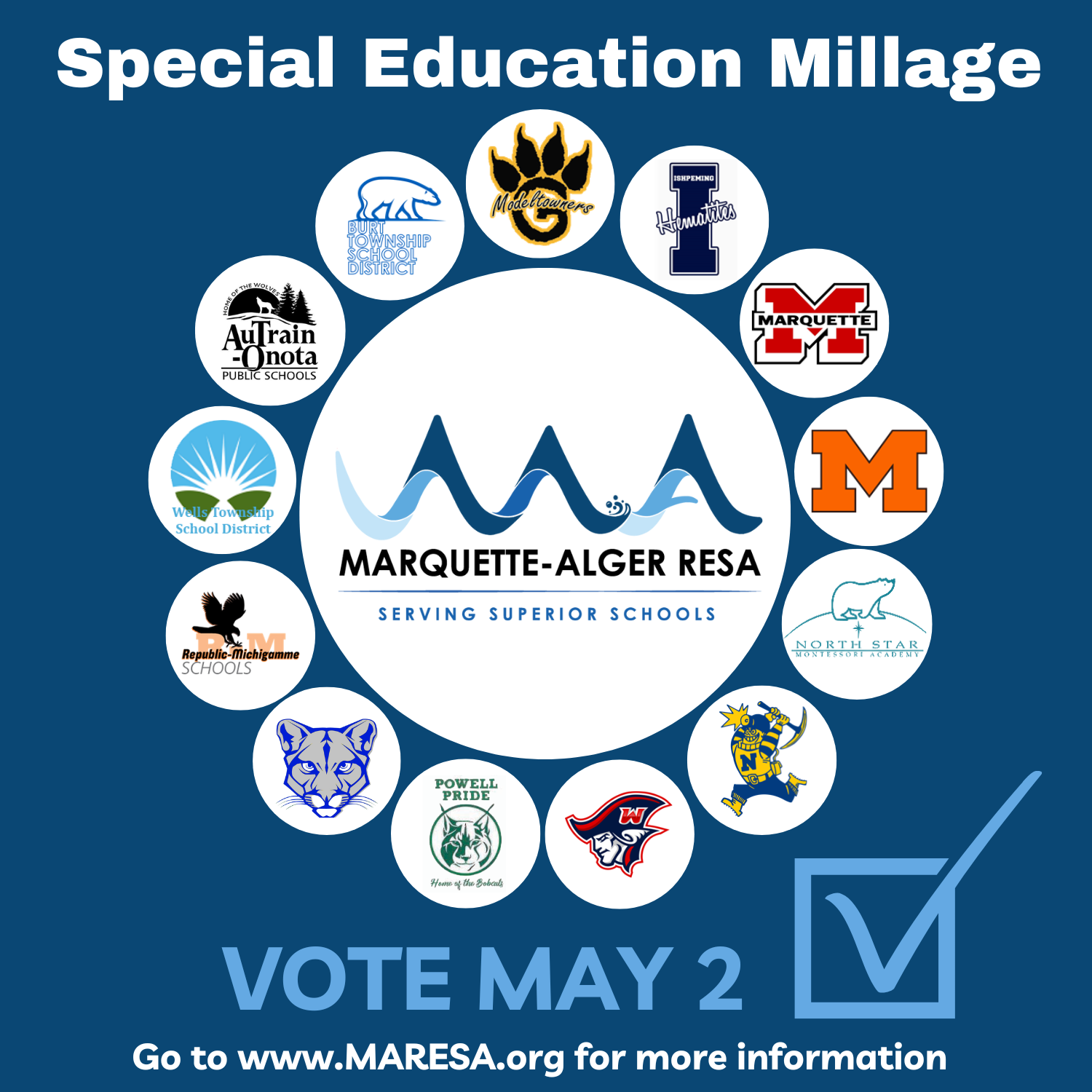 Vote May 2 All Districts Circle