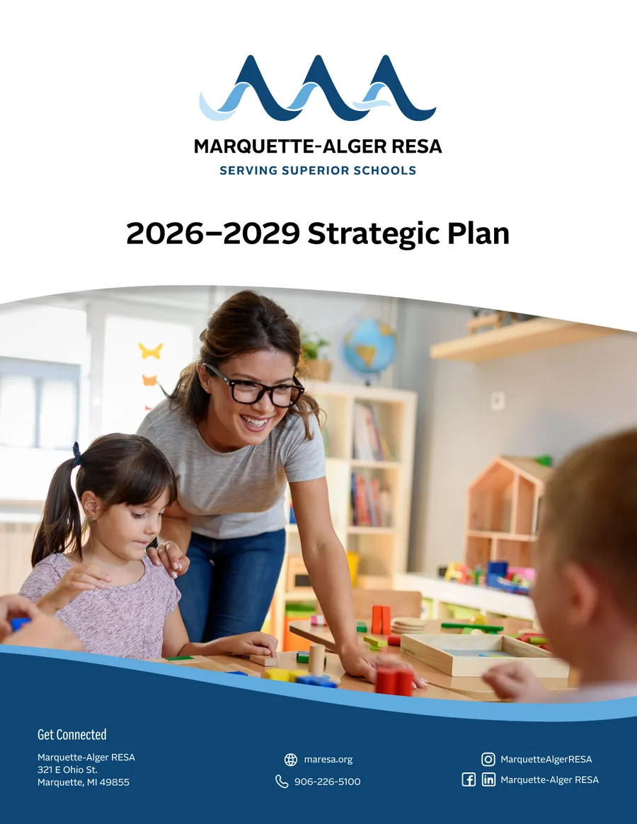 Cover of the Marquette-Alger RESA 2026–2029 Strategic Plan
